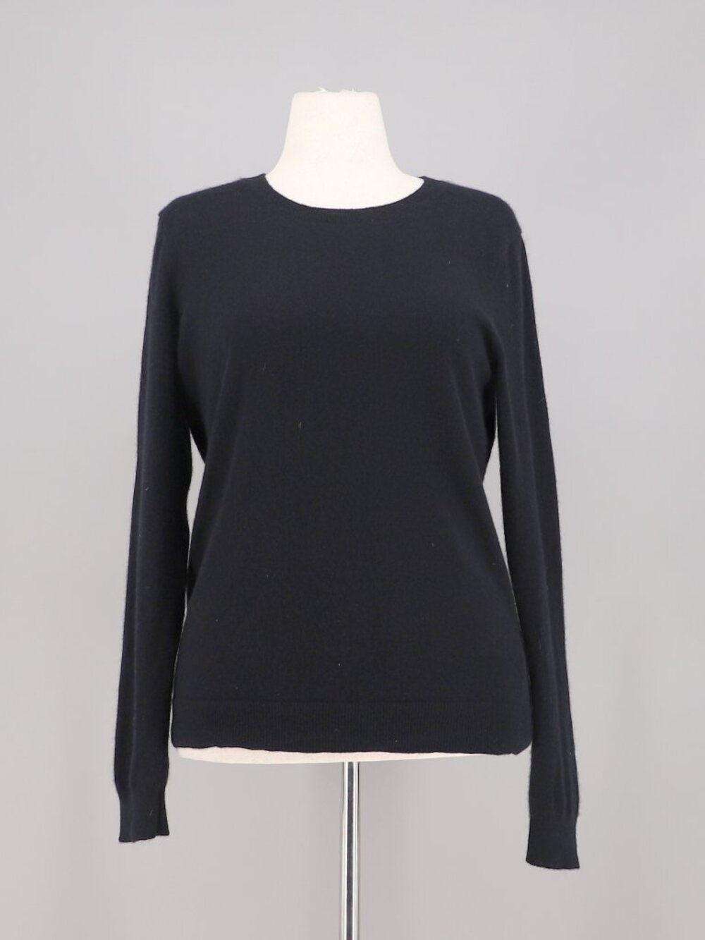 TALBOTS 100% Cashmere Long Sleeve Crewneck Sweater in Black Size XL